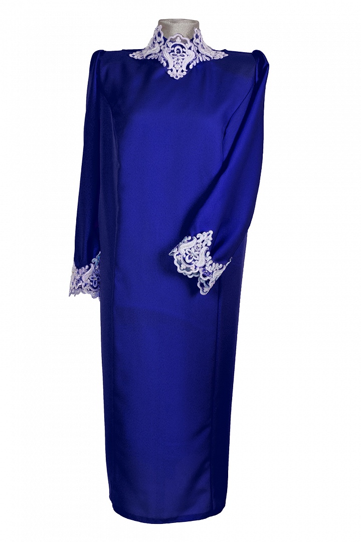 Женский комплект ритуальной одежды "жемчуг" синий